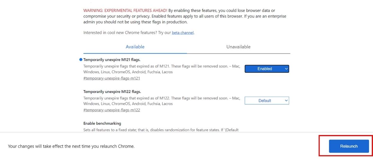 Relaunch your Chrome browser