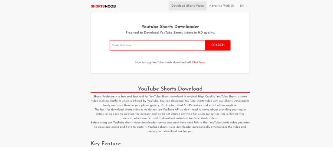 ShortsNoob to download youtube videos without watermark