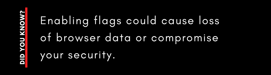 Chrome flags info
